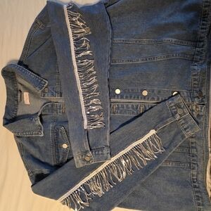 Denim Jacket with Fringe Detail